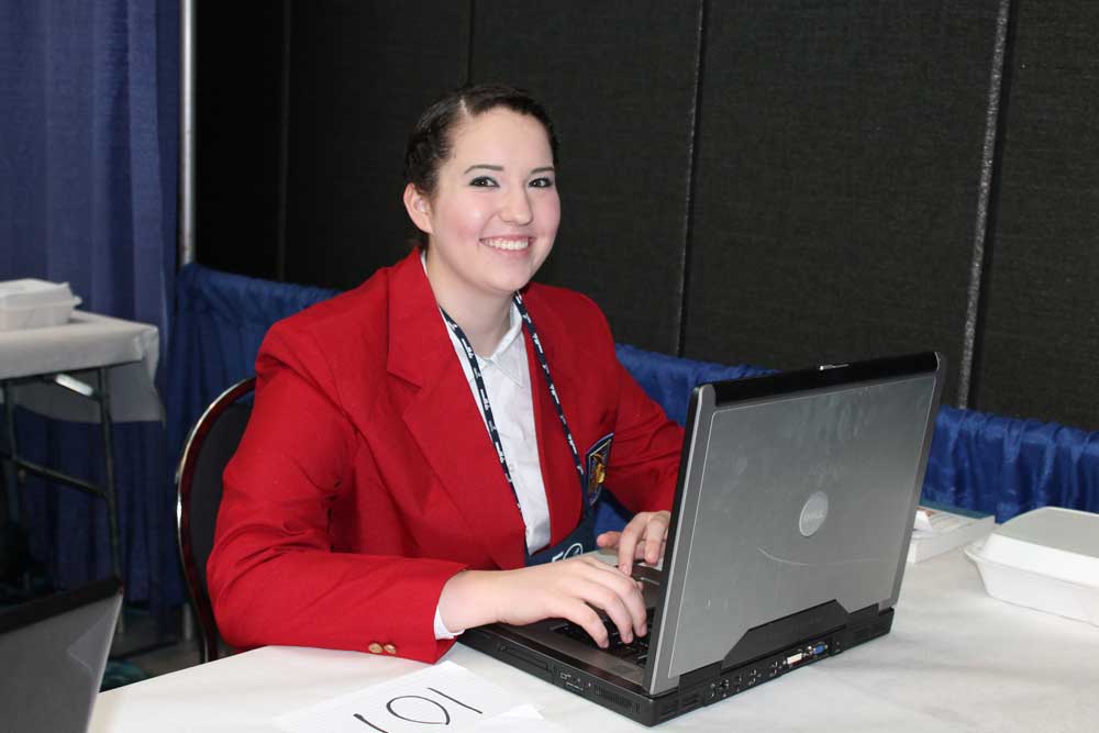 Student at a computer